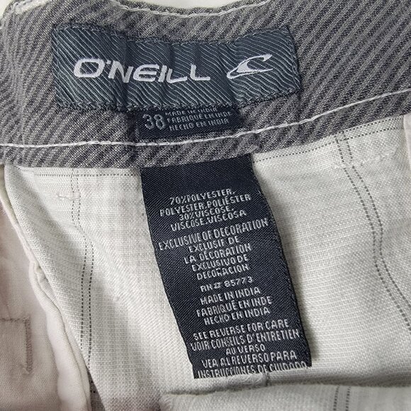 O'Neill Mens Plaid Shorts Size 38 Gray Comfortable Fit Casual Outdoors Comfort - Picture 4 of 10